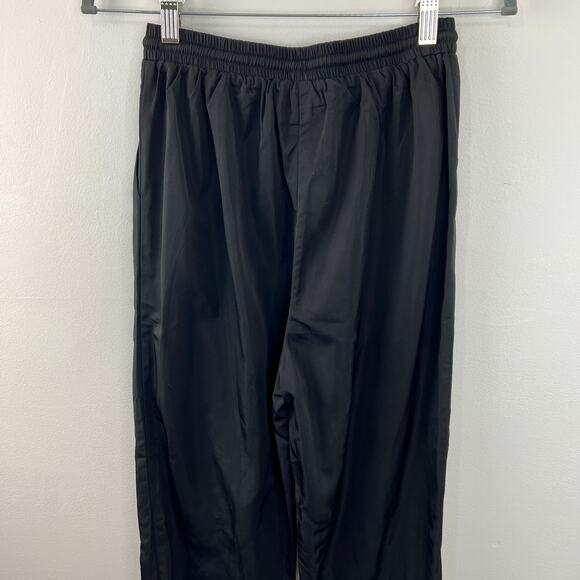PRINCESS POLLY Black Elastic Drawstring Waist Cotton Blend Satin Joggers Size 4 - Picture 3 of 8